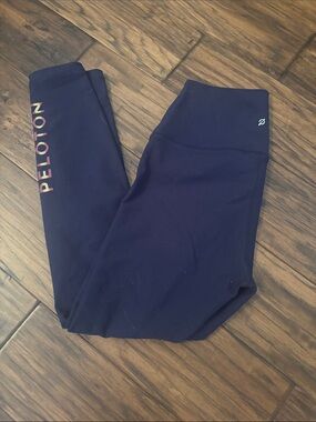 Peloton Navy Leggings with Multicolor Logo